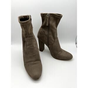 Steve Madden Edit Taupe Suede High Heel Mid Calf Booties Boots Size 8.5M